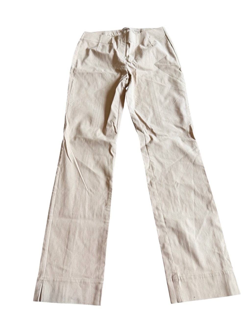Stehmann Ina Stretch Pull-On Khaki Beige Pants Flattering Office Casual Size 4